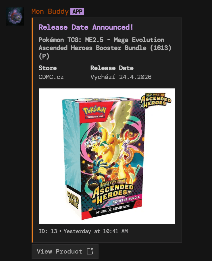 Ukázka alertu Mon Buddy